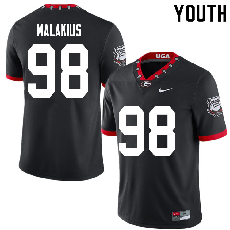 2020 Youth #98 Tyler Malakius Georgia Bulldogs Mascot 100th Anniversary College Football Jerseys Sal - Click Image to Close